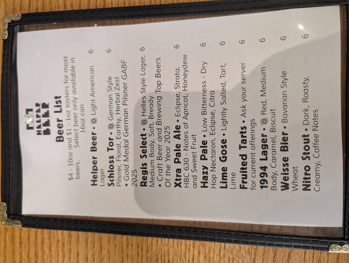 Helper Beer меню