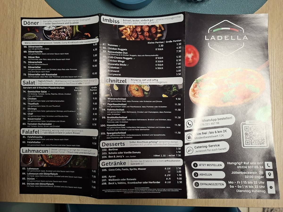 Pizzeria La Della меню