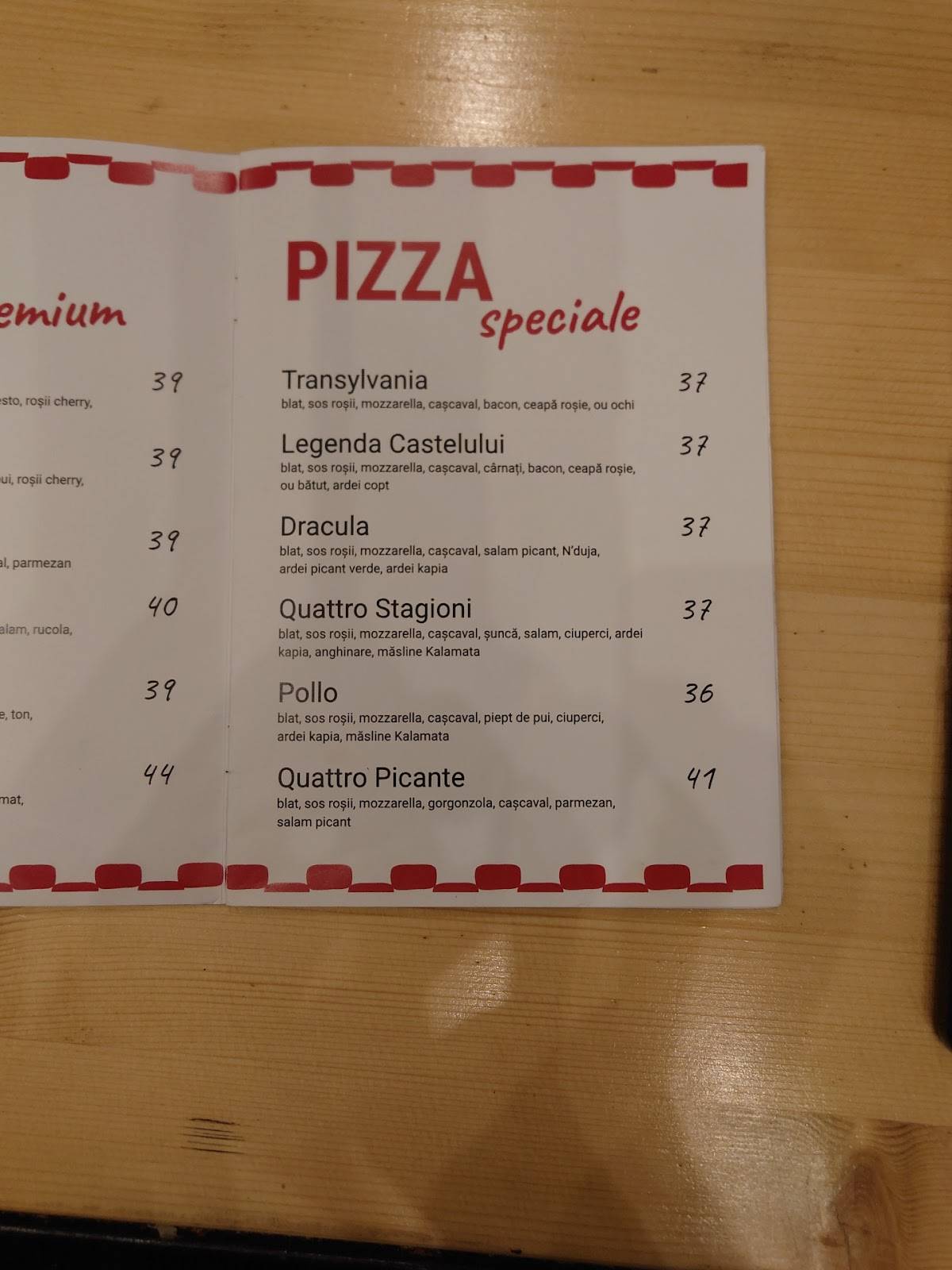 Pizzeria La Rotta меню