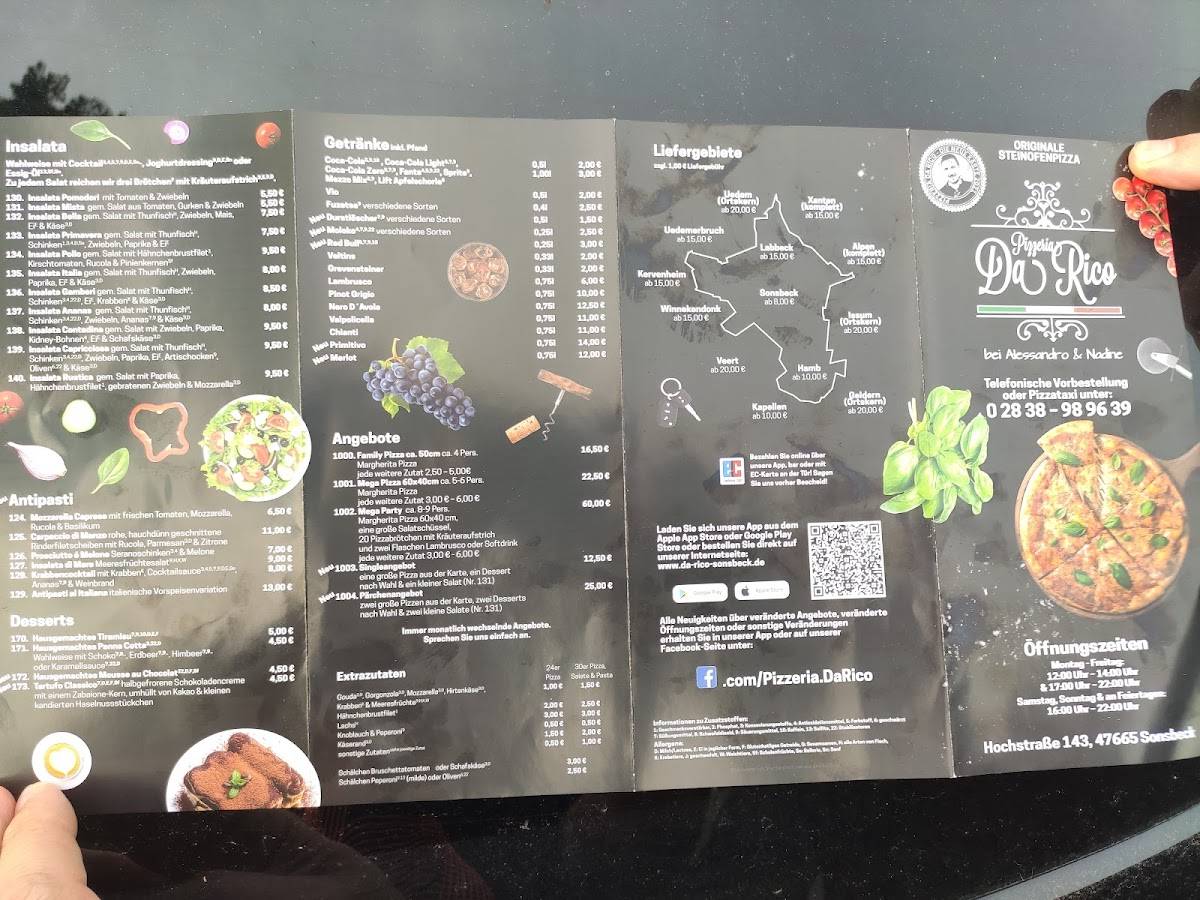 Pizzeria Da Rico Sonsbeck меню