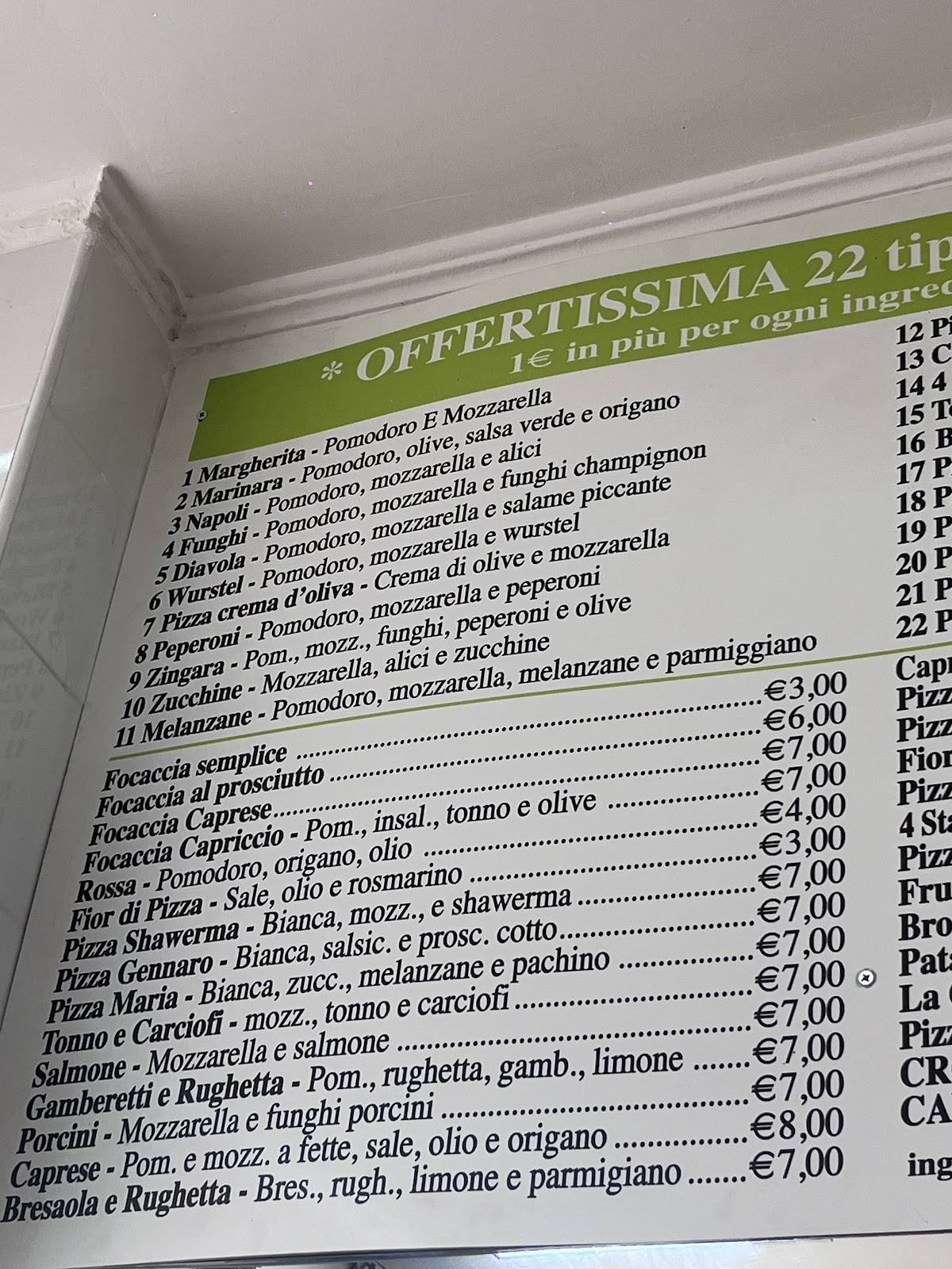 Pizzeria Roma 7 меню