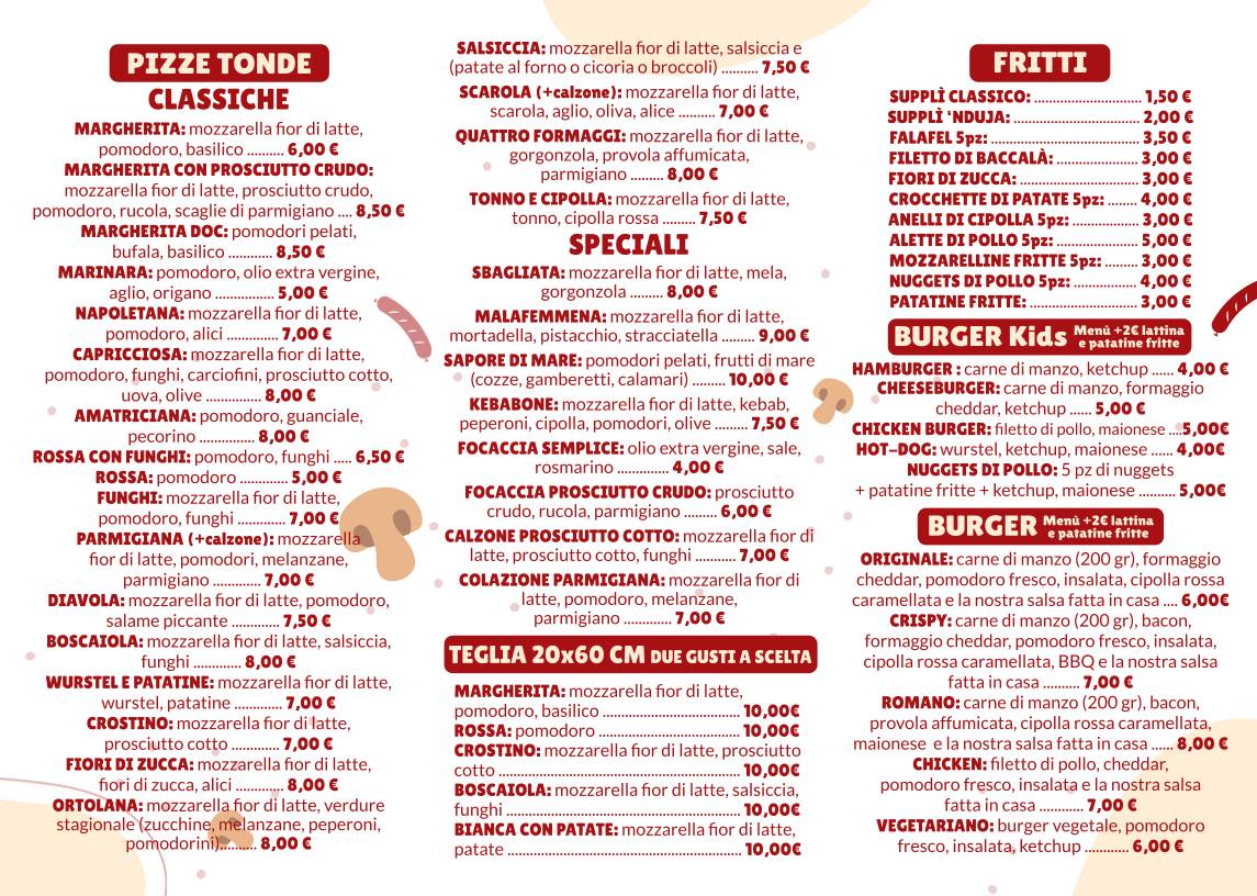 Pizzeria Roma del Gusto меню