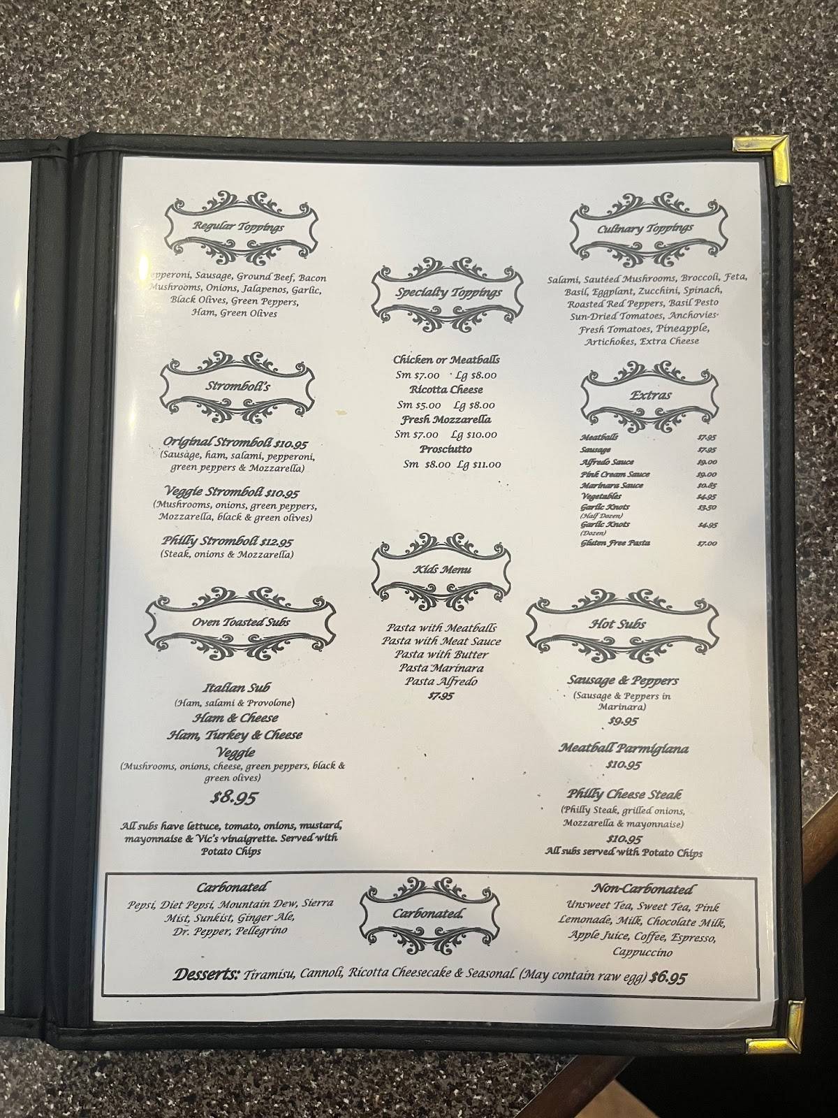 Vic's Italian Restaurant & Pizzeria меню