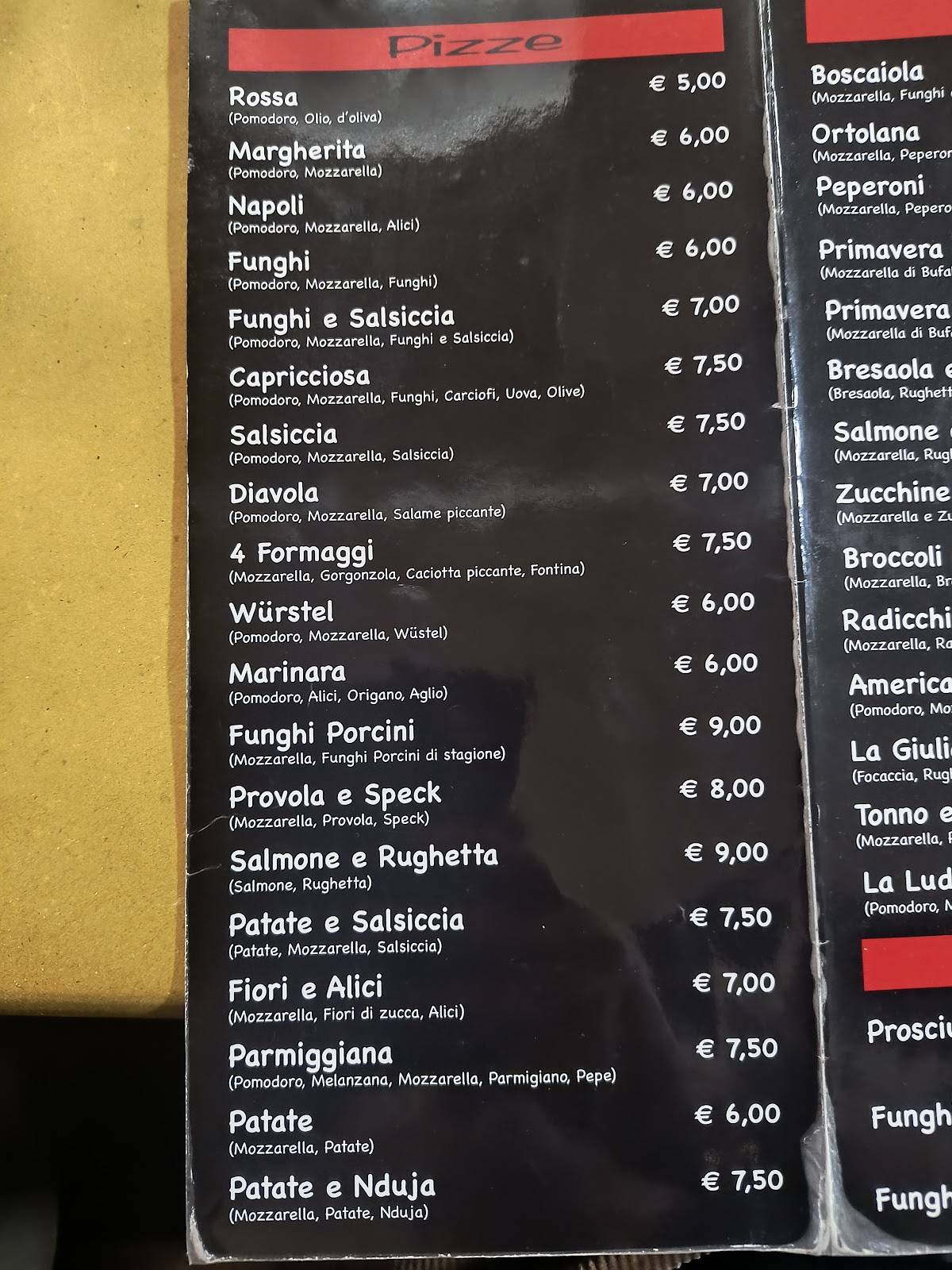 Pizzeria Zio Bello меню