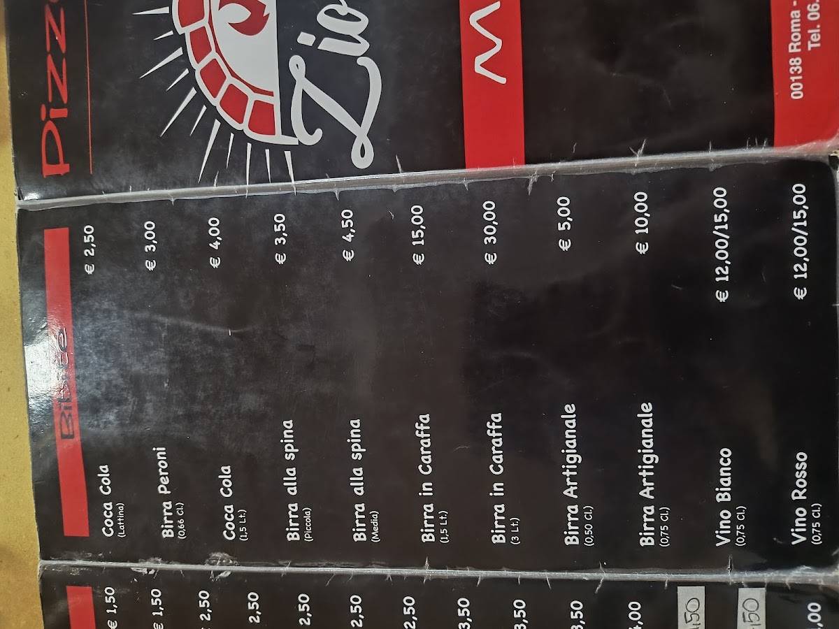 Pizzeria Zio Bello меню