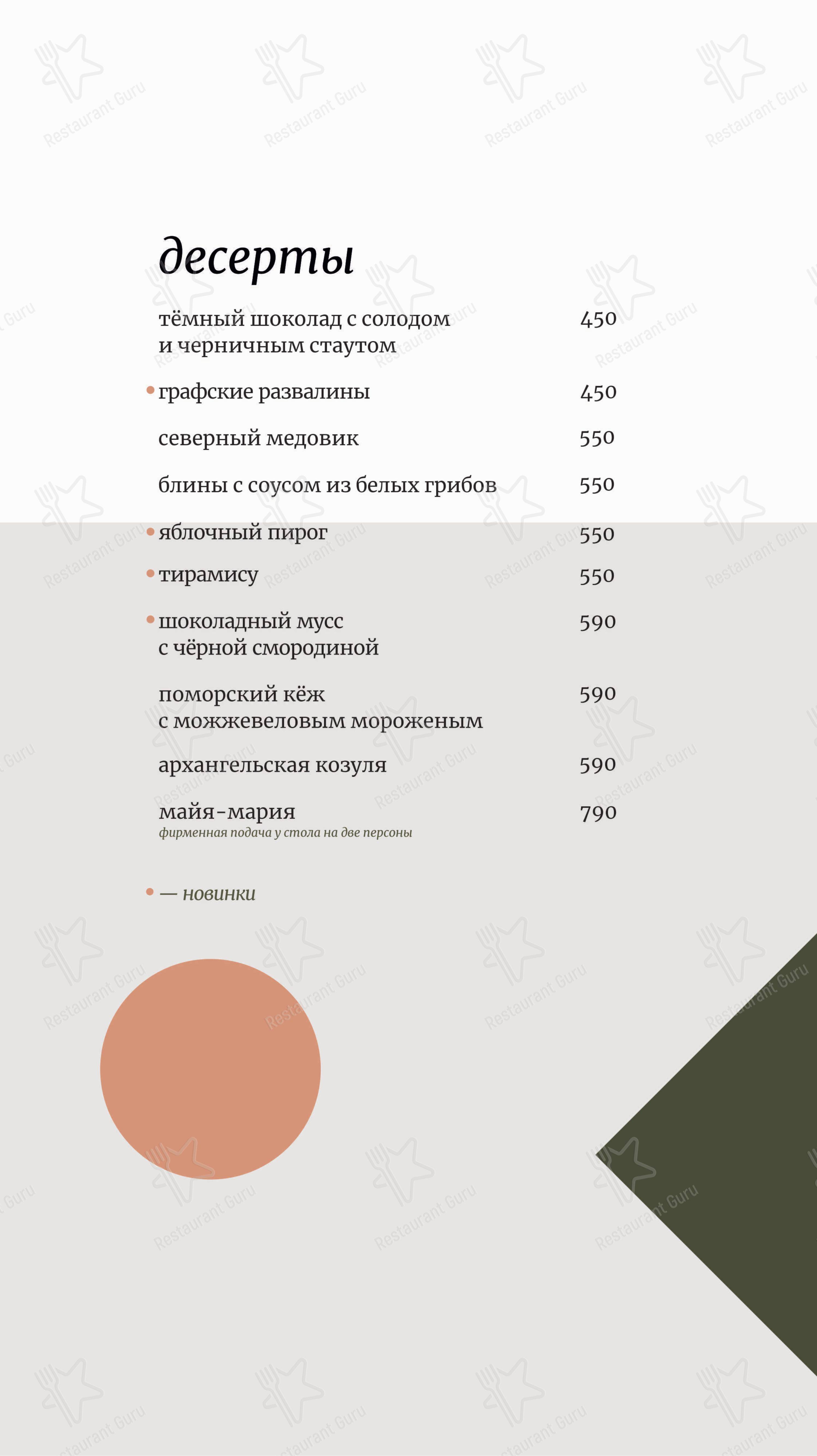 Почтовая Контора 1786 в Архангельске - Основное меню