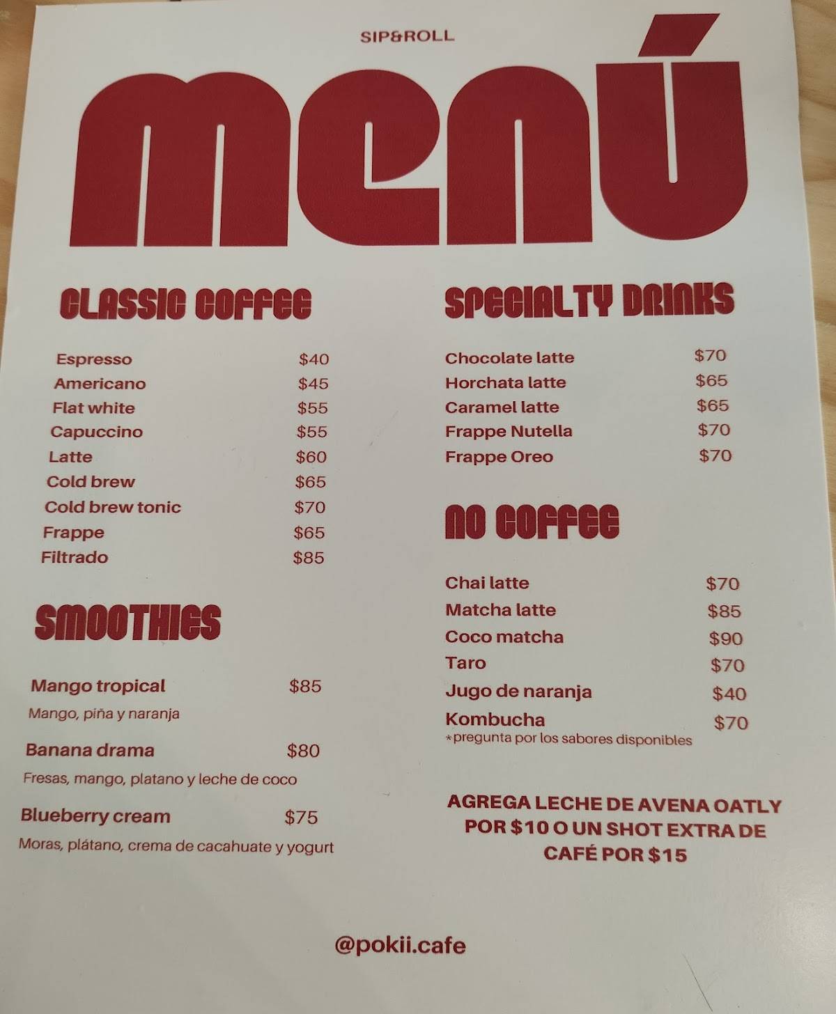 Poki Café меню