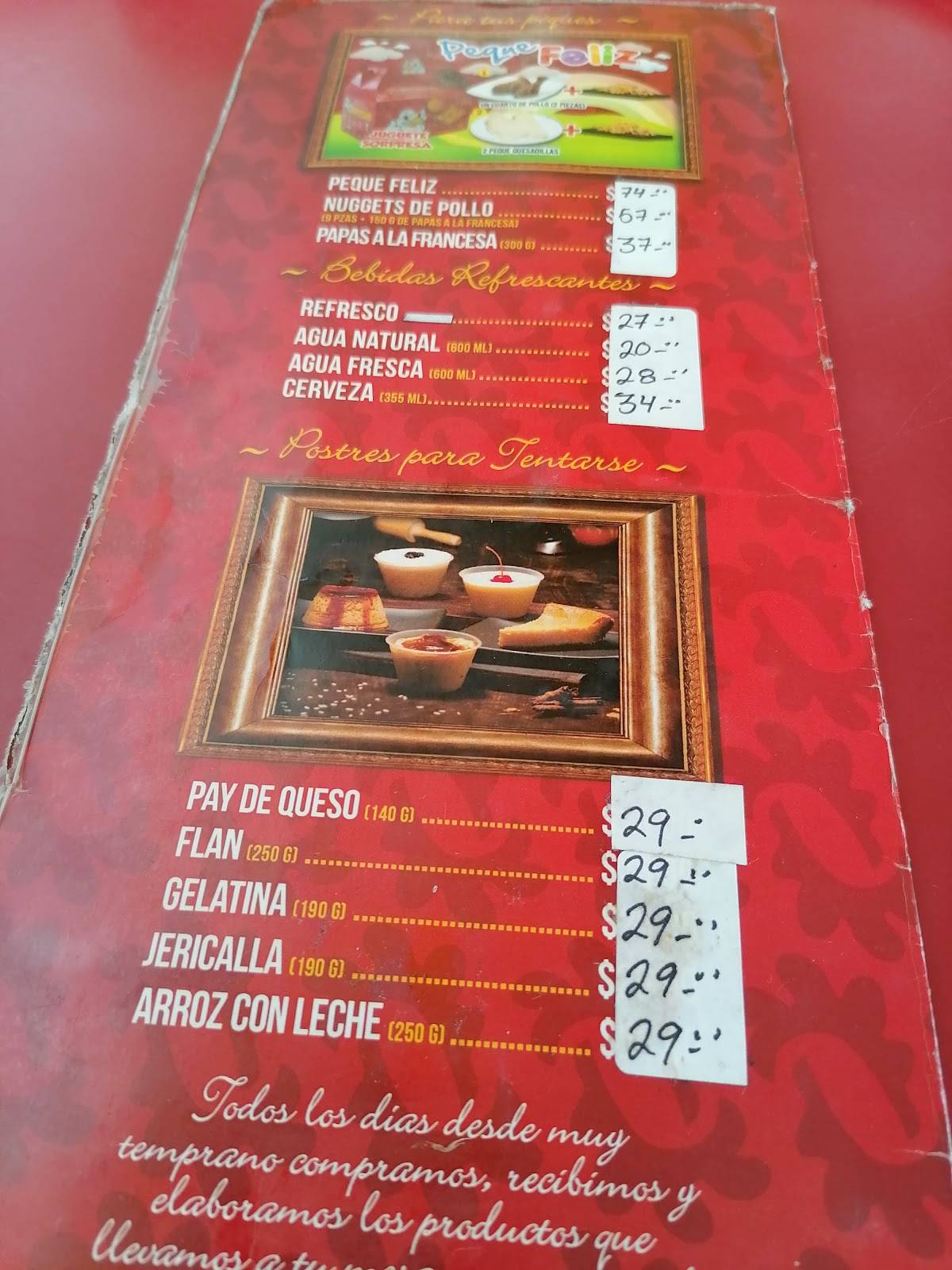 Pollo Féliz меню