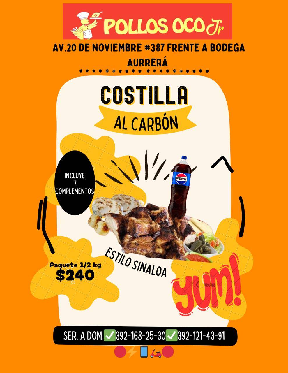 Pollos Oco Rafa меню