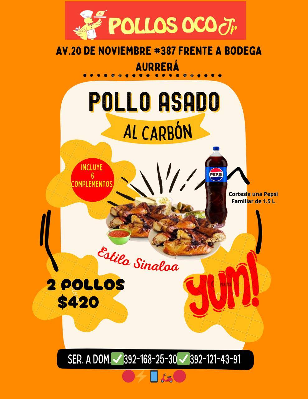 Pollos Oco Rafa меню