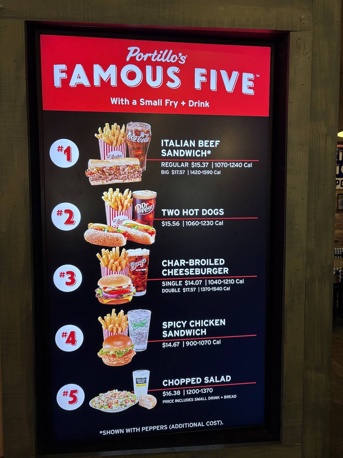 Portillo's Moreno Valley меню
