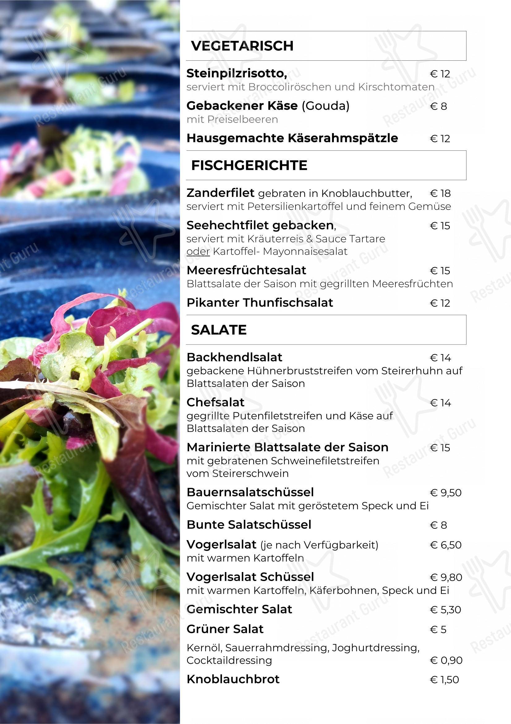 Меню паба и бара Predingerhof - Restaurant, Kegelbahnen, Catering - Меню