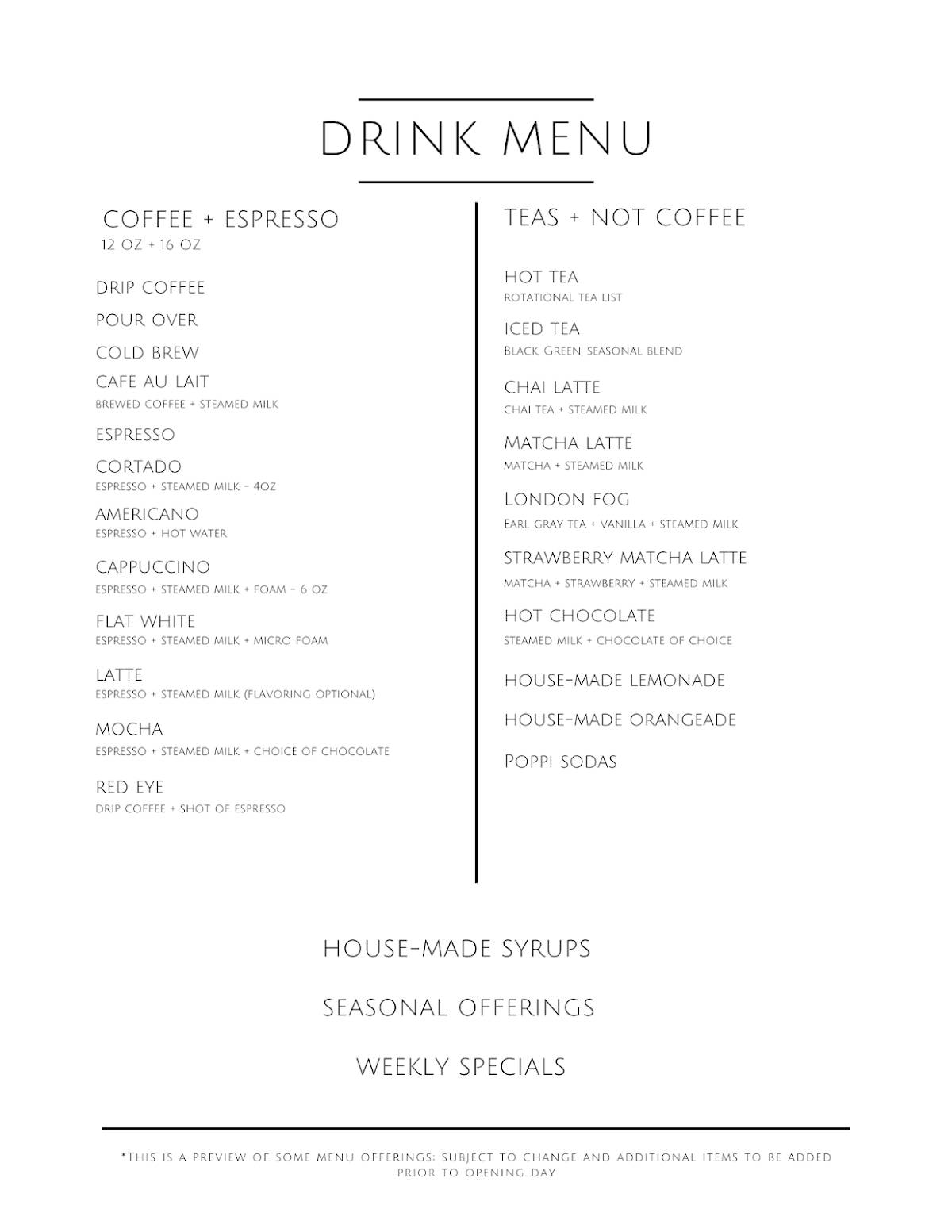 Prima Coffee Co меню
