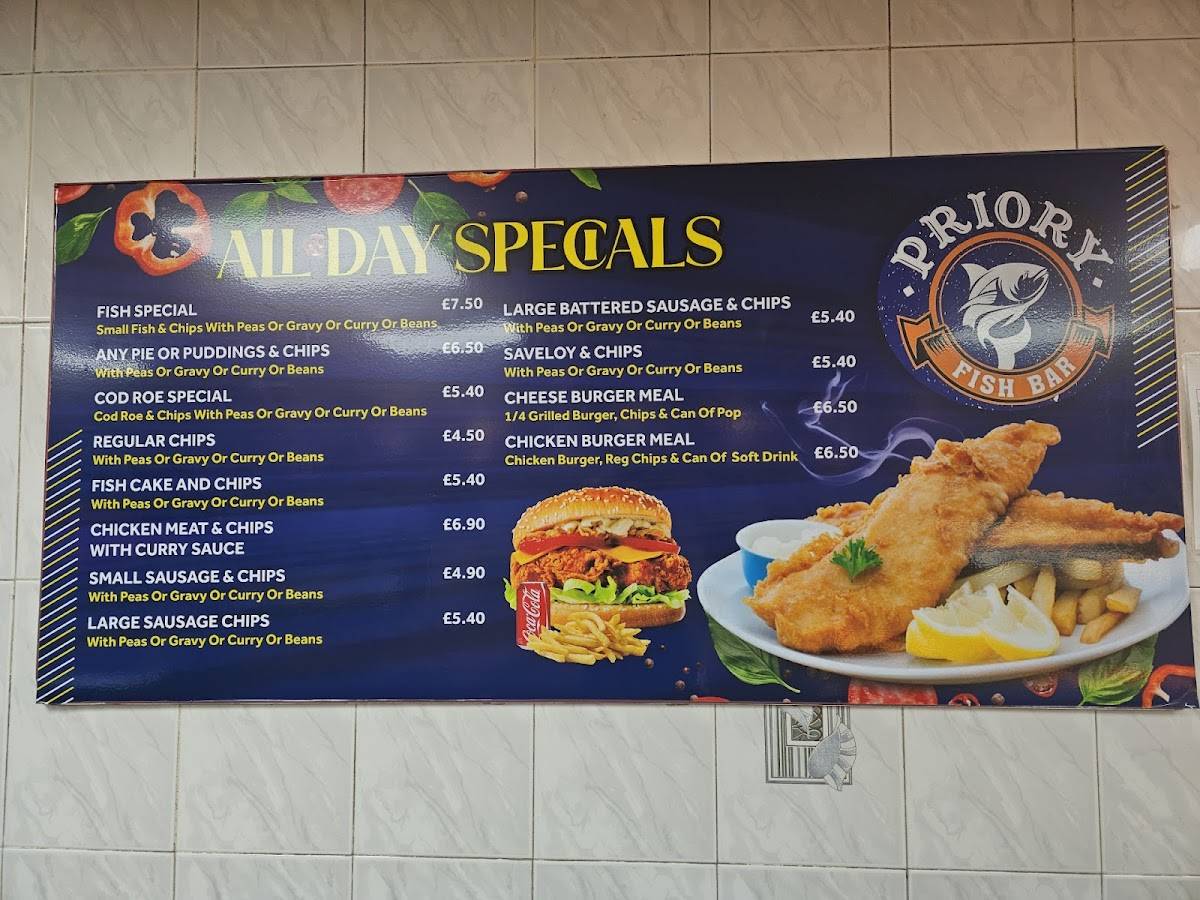 Priory Fish Bar меню