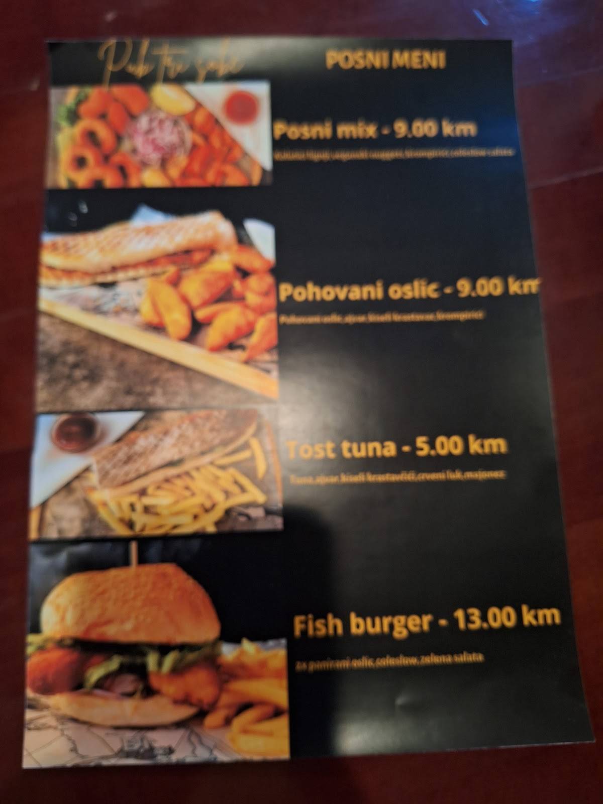 Pub Tri Sobe меню