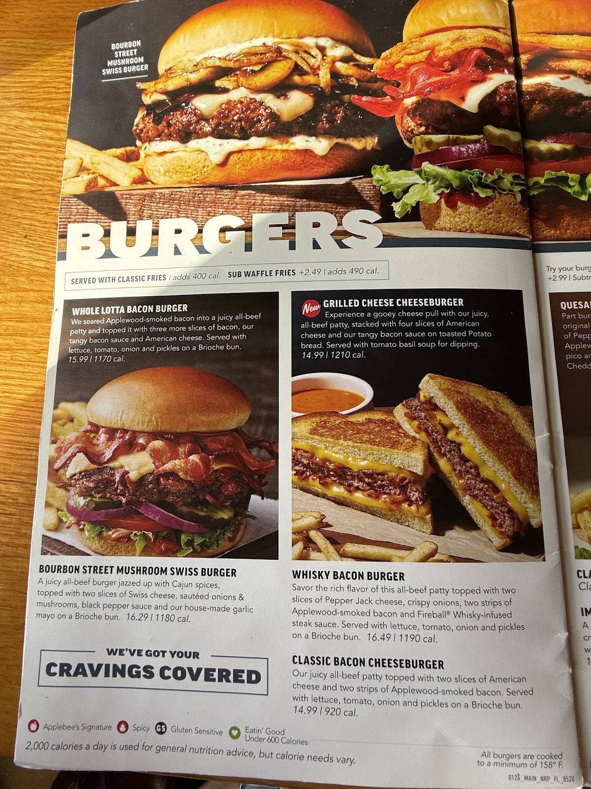 Applebee's Grill + Bar меню