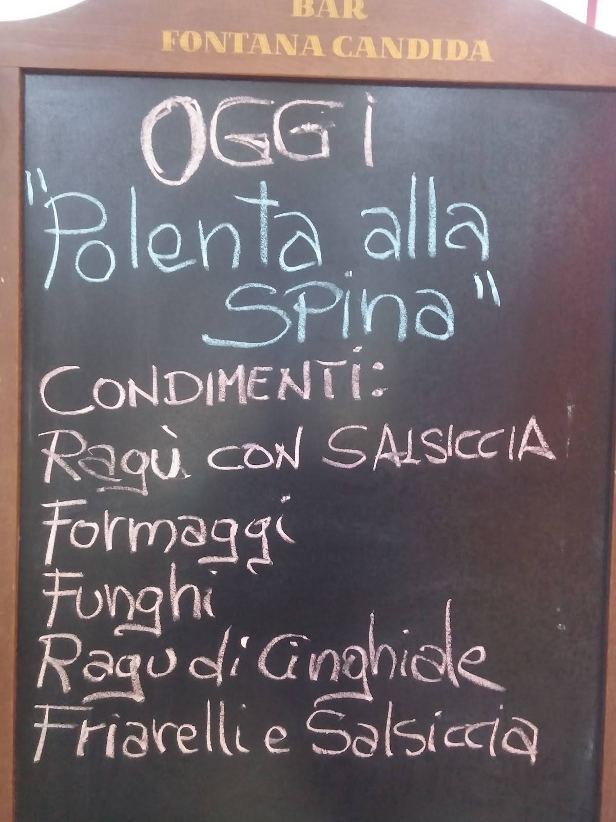 Bar Fontana Candida меню