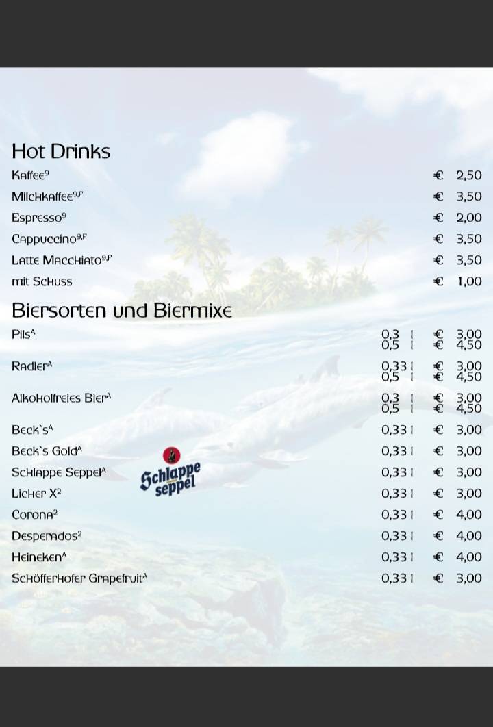 Delphin Sportsbar меню