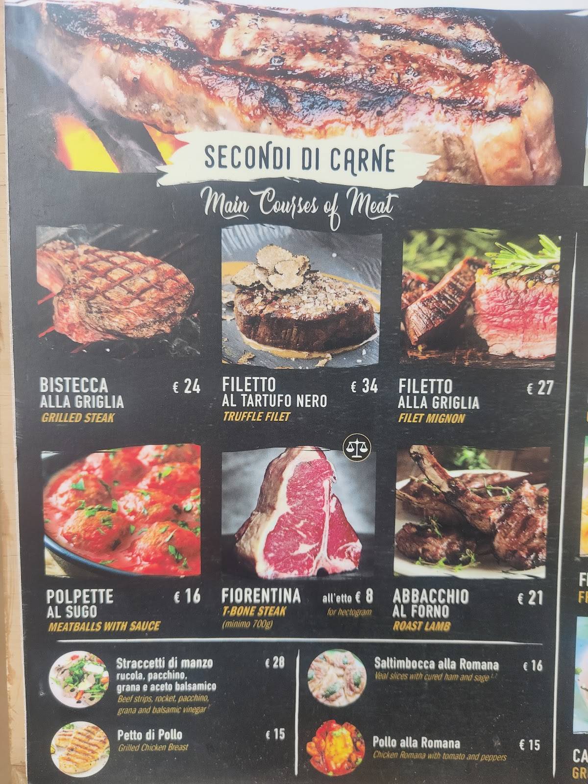 Miscele e Fuoco меню