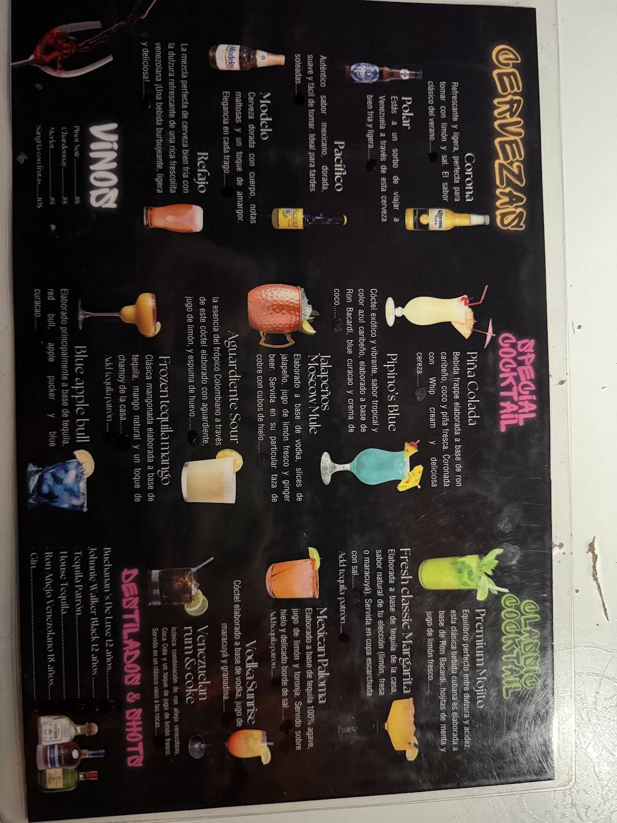 Pipinos Rumba bar меню