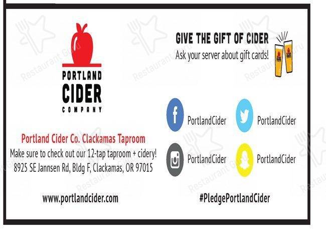 Portland Cider House меню