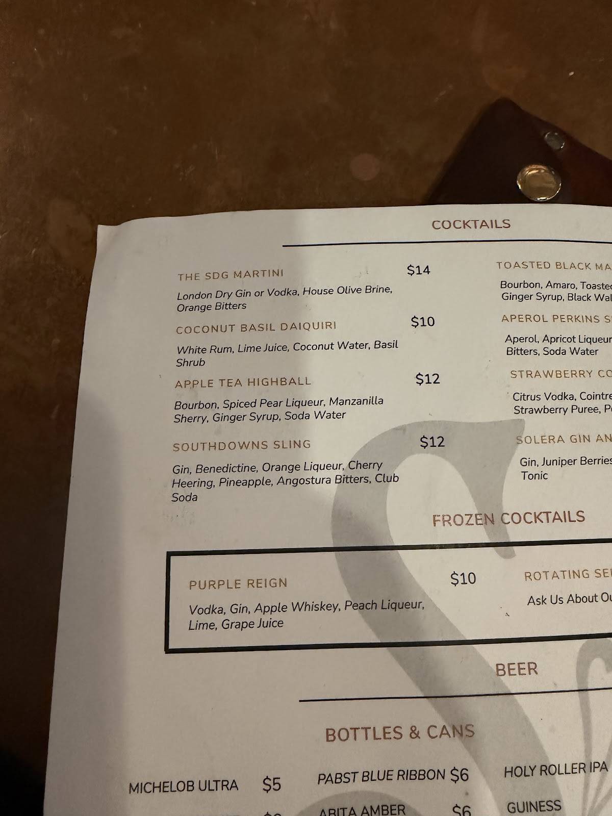 Southdowns Grille меню