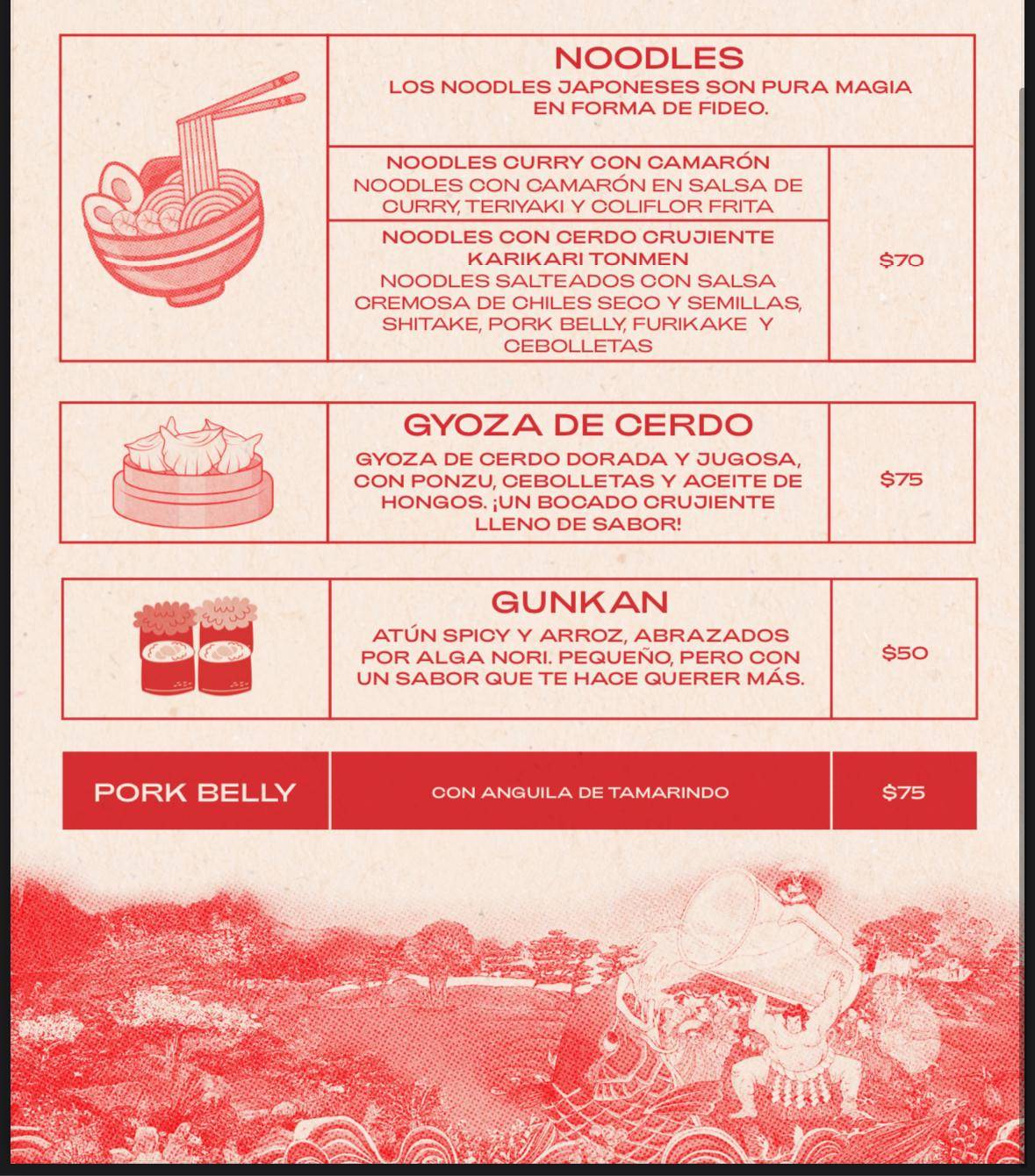 Taberna Japonesa меню