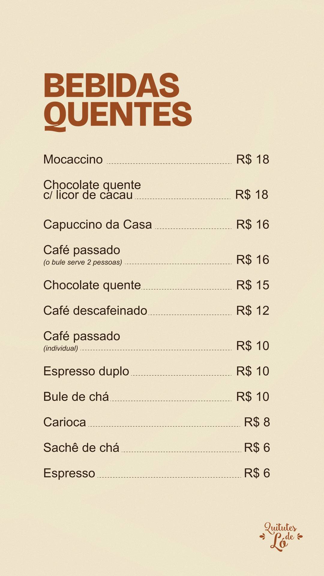 Quitutes de Ló меню
