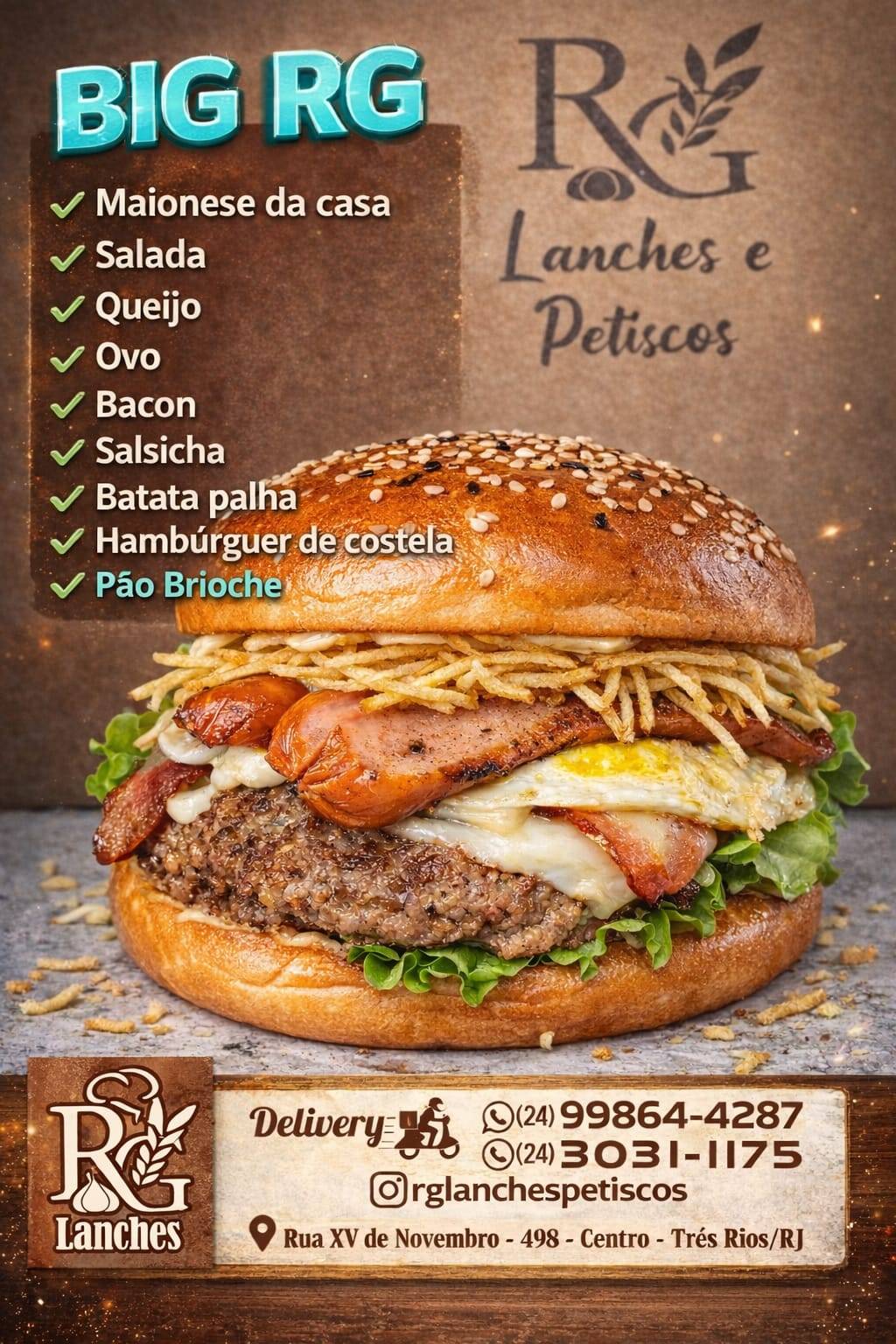 RG LANCHES E PETISCOS меню