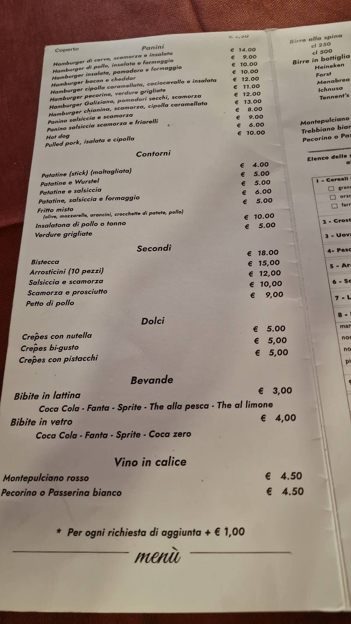 ROCK BURGER меню