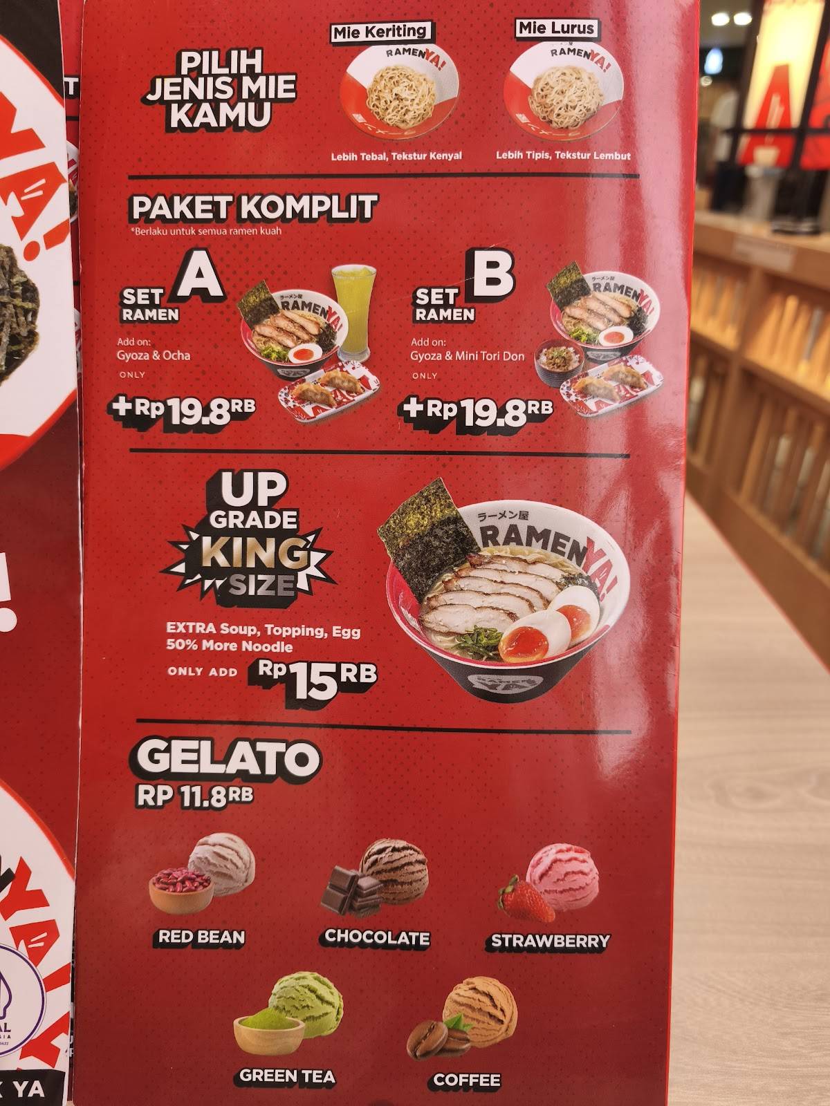 RamenYA! Paragon Mall Semarang меню