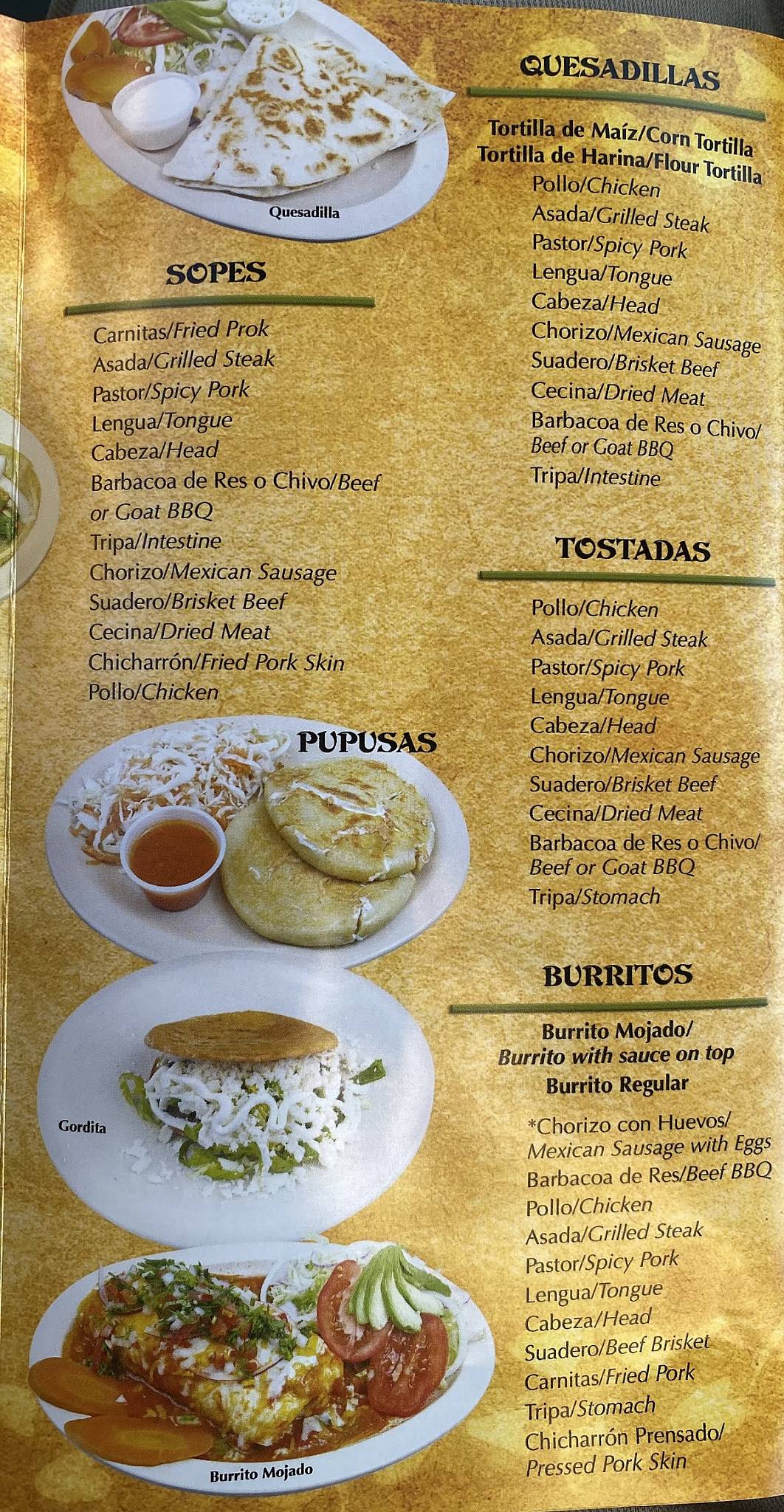 Rancho Grande меню