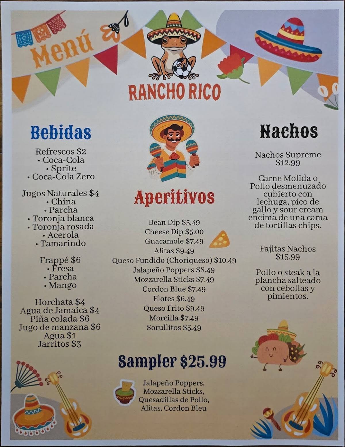 Rancho Rico меню