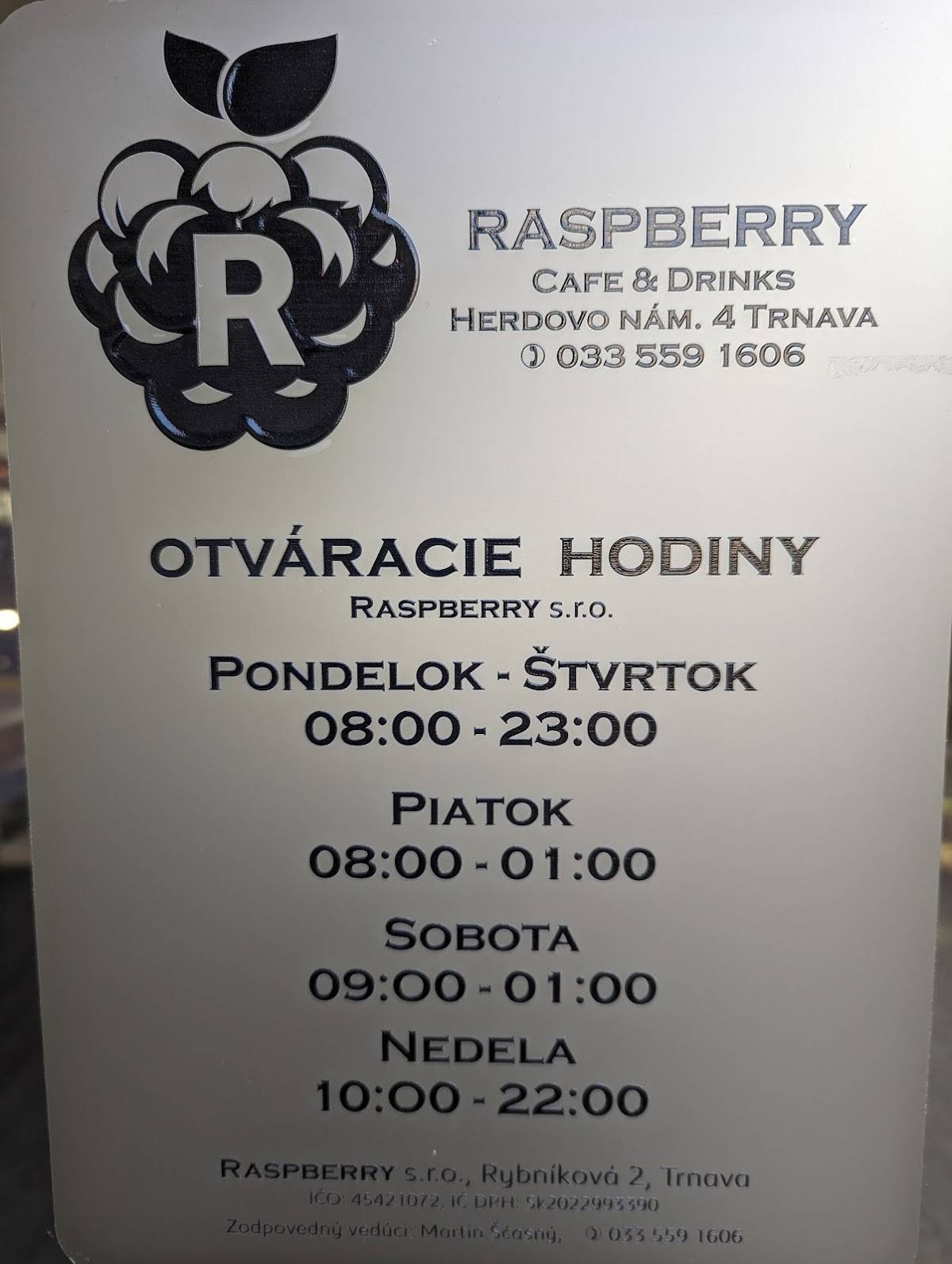 Raspberry Cafe & Drinks меню