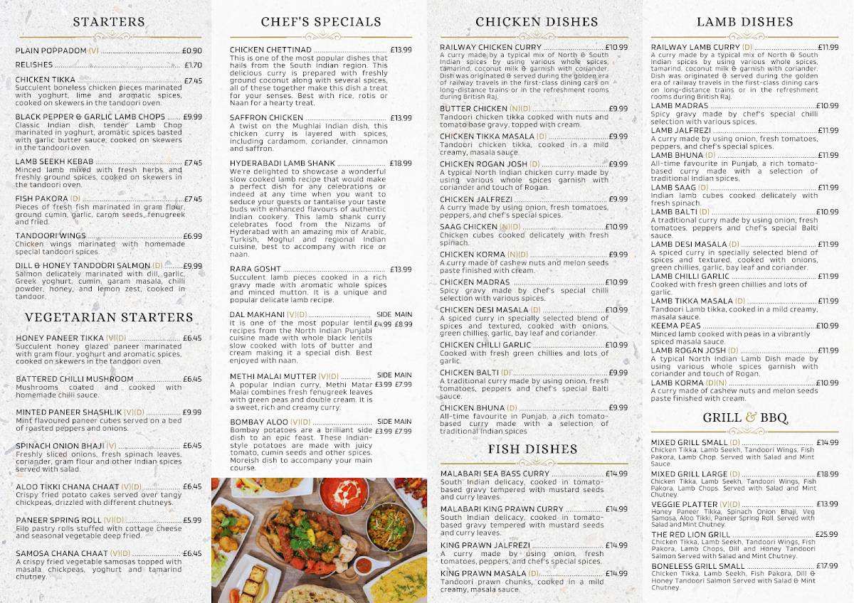 Red Lion Wednesfield меню