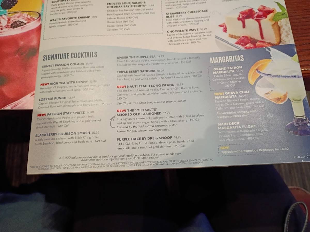 Red Lobster меню