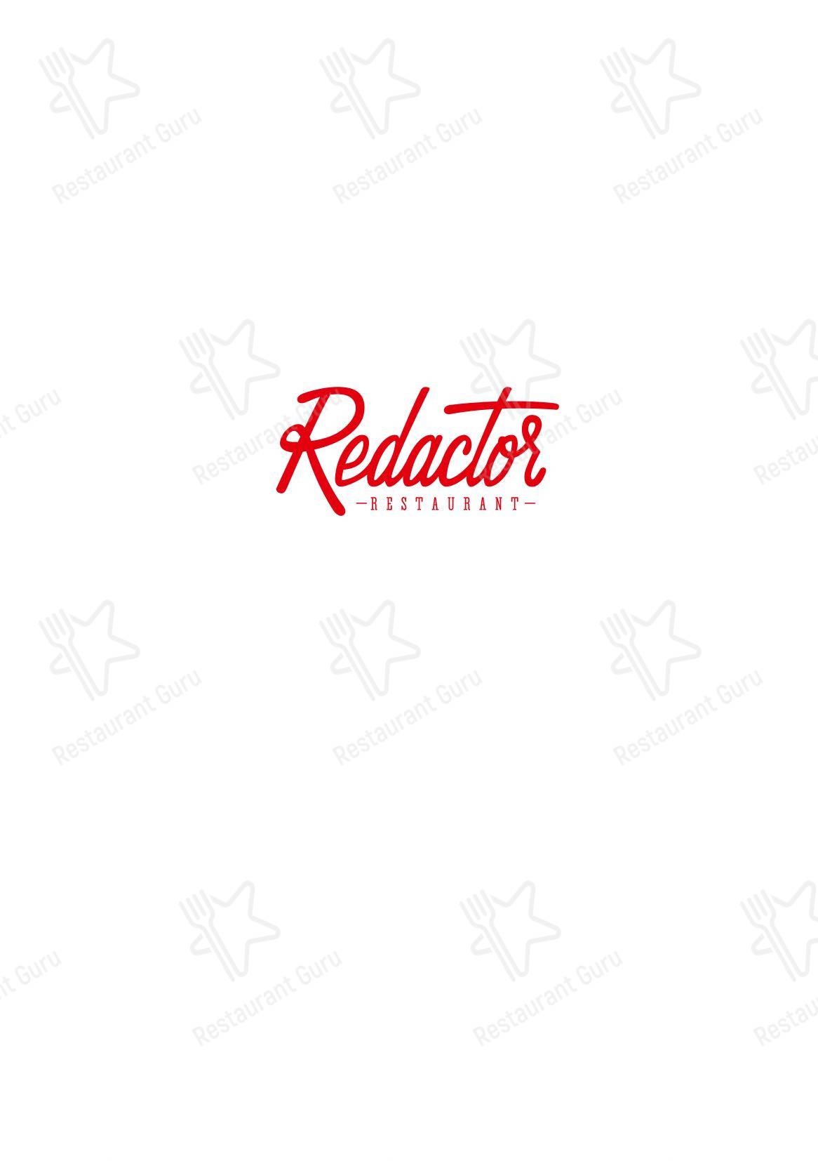 Ресторан Redactor в Челябинске - 菜单