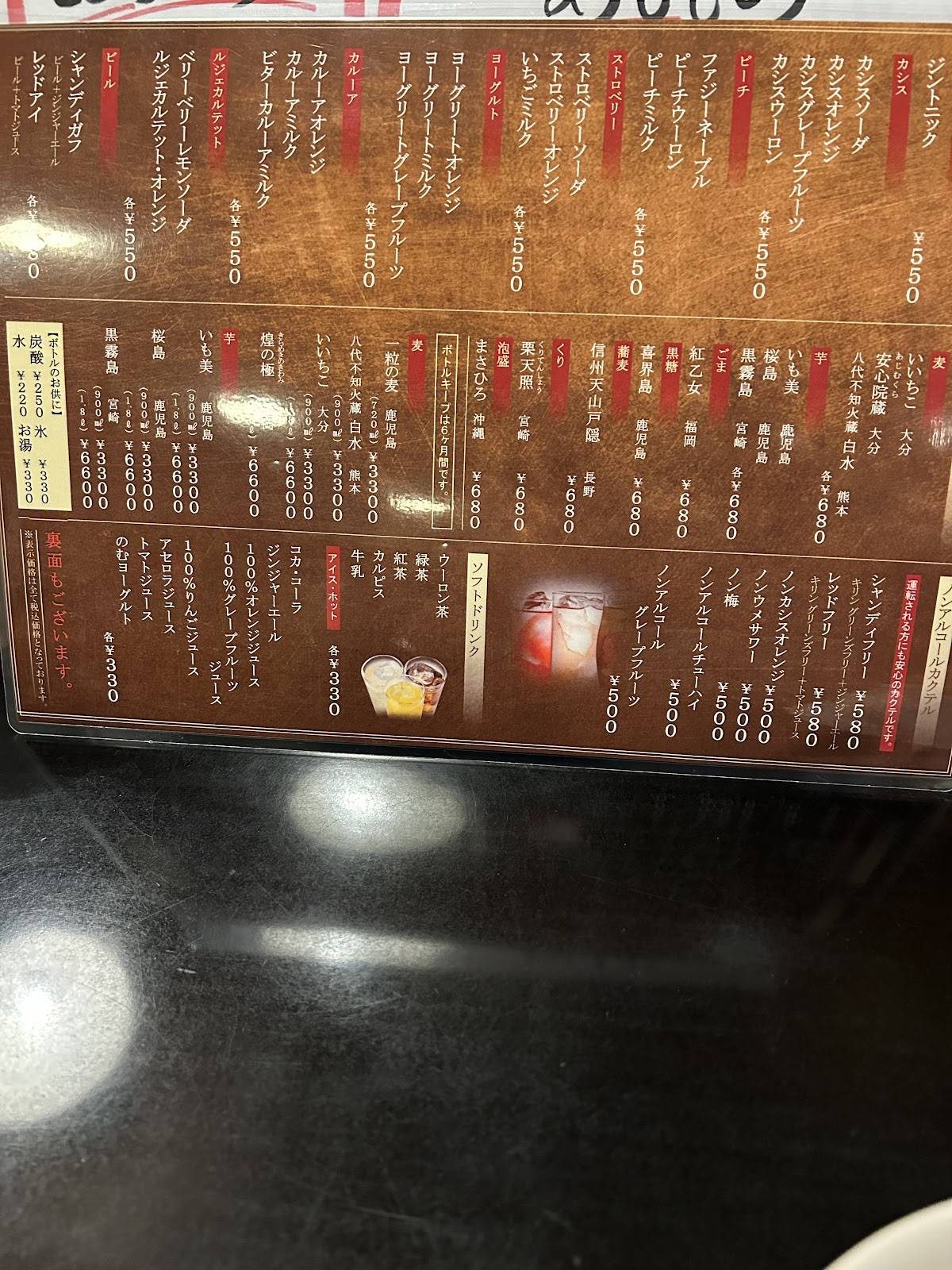 鳥新 меню