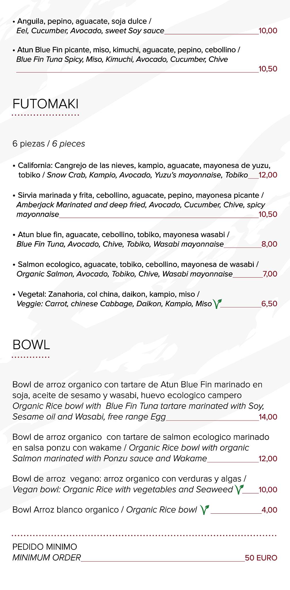 AristoSushi Restaurant Ibiza меню