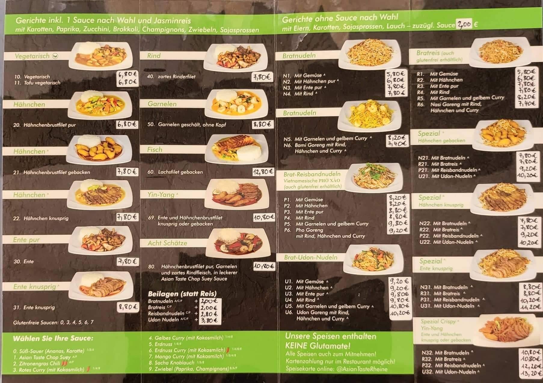 Asian Taste Rheine Rheine меню