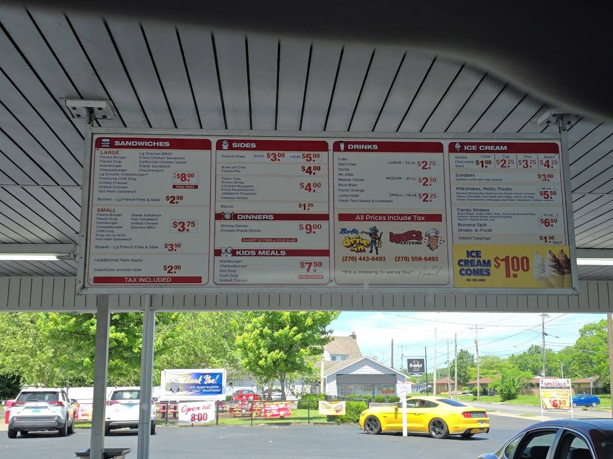 Bob's Drive-In Restaurant меню