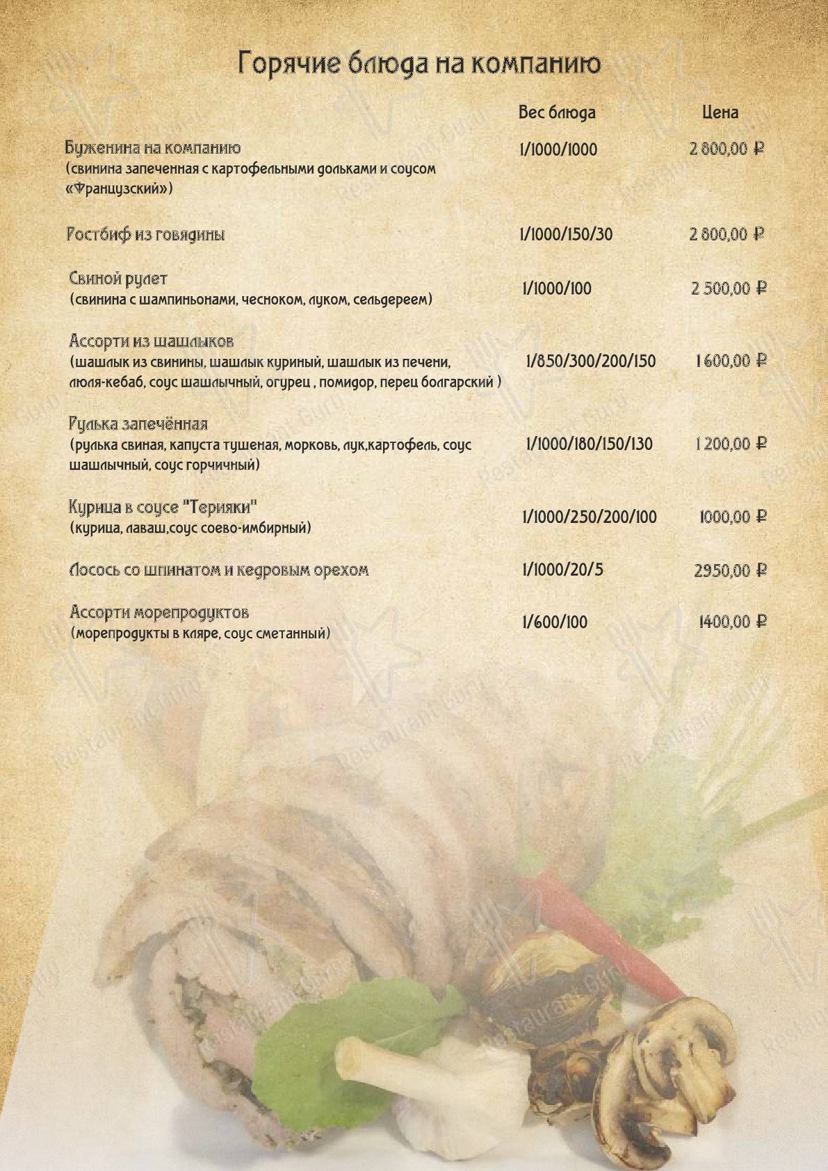 Меню кафе БонЖур