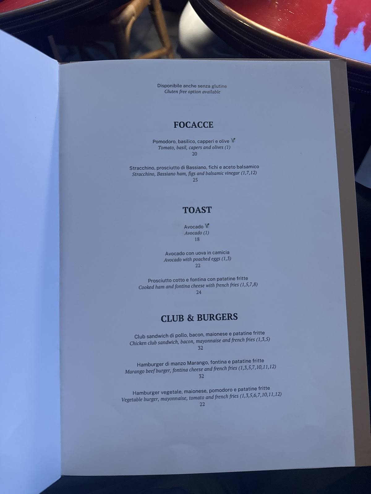 Bulgari Dolci меню