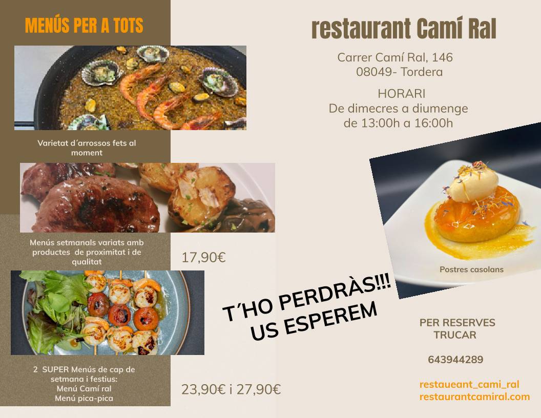 Restaurant Camí Ral меню