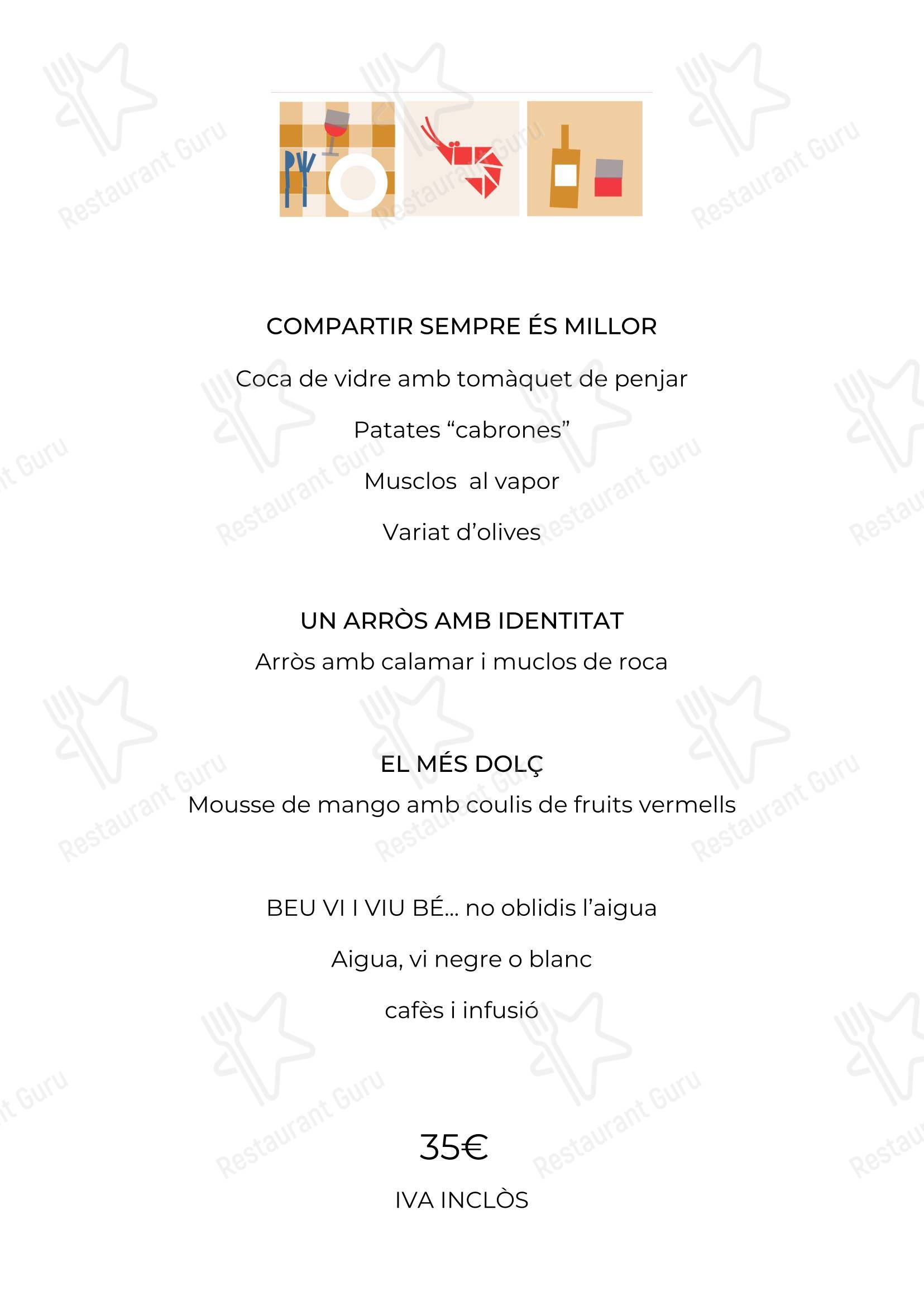 Меню ресторана Restaurant Can Ros - Меню напитков