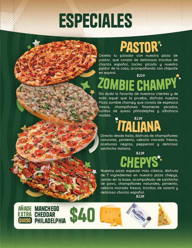 Chepy's pizza MÉXICO ORIENTE меню