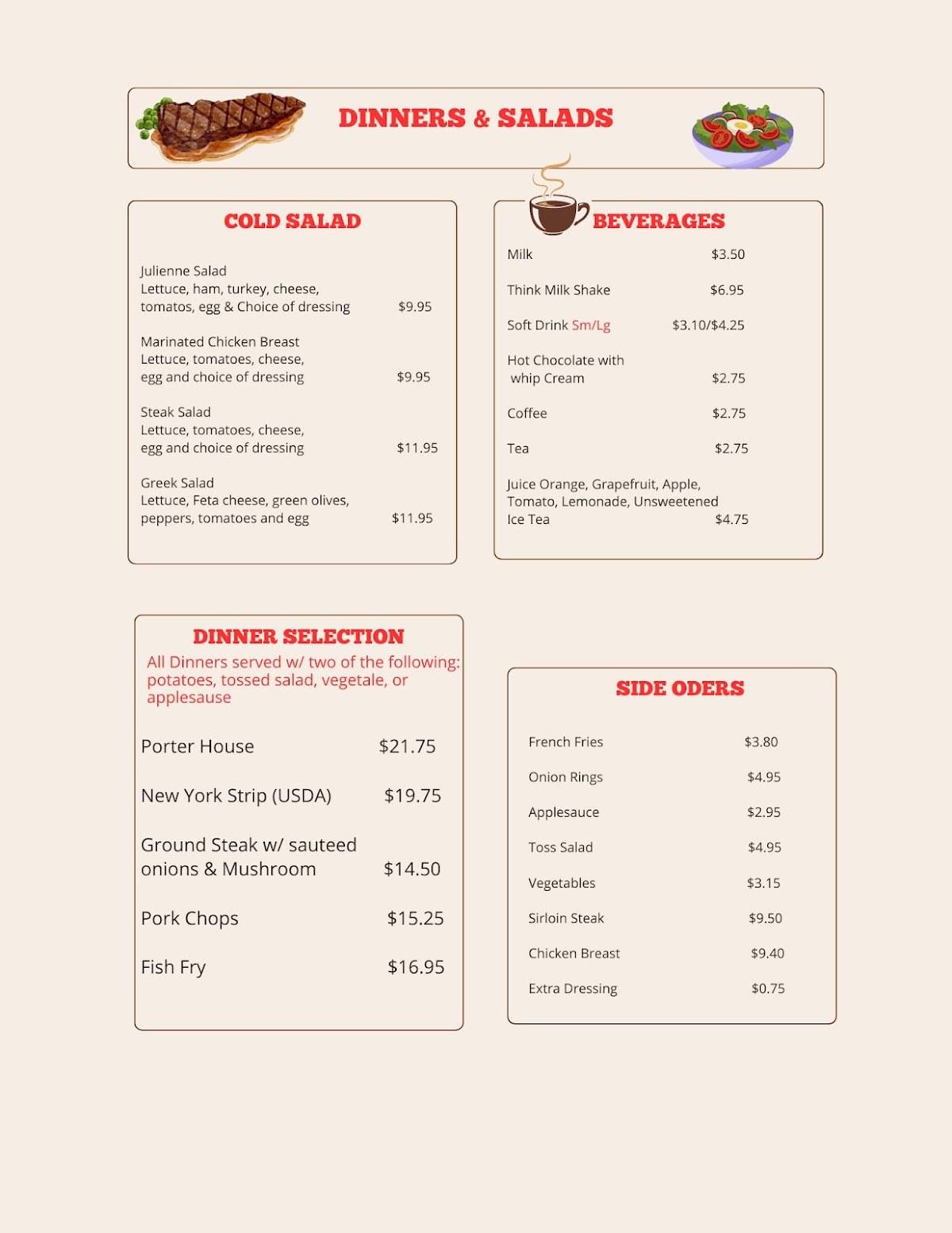 Chili Diner меню