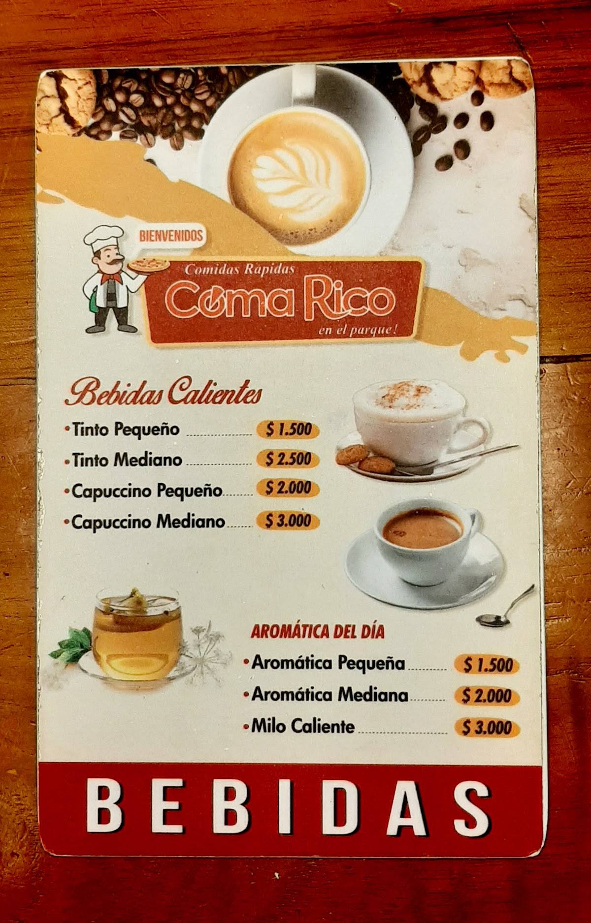 Coma Rico меню