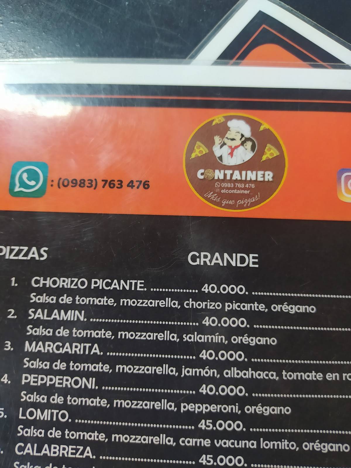 Container Food меню