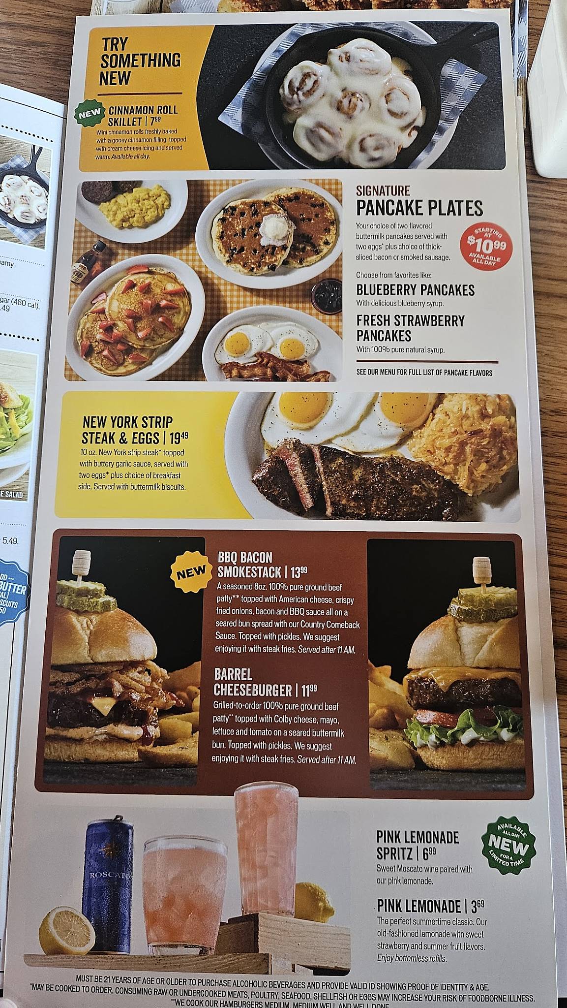 Cracker Barrel Old Country Store меню